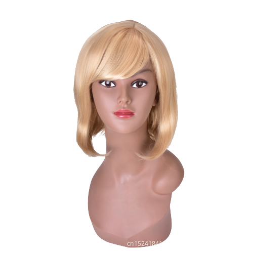 short golden color bob wig with bang